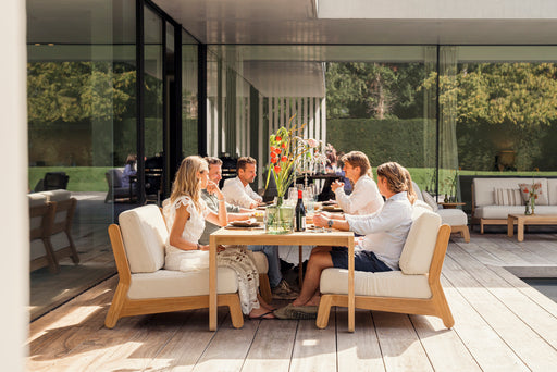 Grace low dining set gescova teak comfortabel