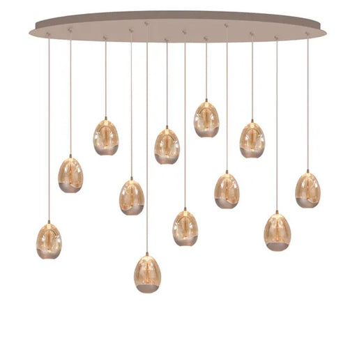 Grote luxe druppel lamp 12 lichts egg champagne