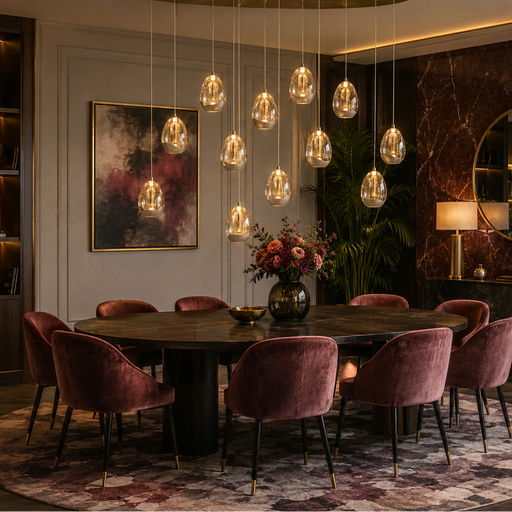 Grote luxe druppel lamp 12 lichts egg goud