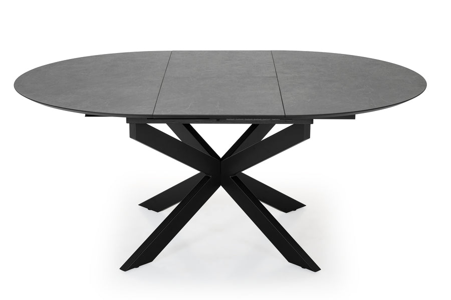 HPL caviar silver ronde uitschuiftafel levi