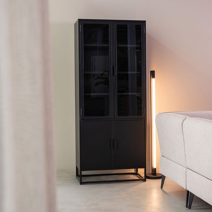 Hoge Vitrinekast Level - 80x40x190 cm - LABEL51 - zwart metaal