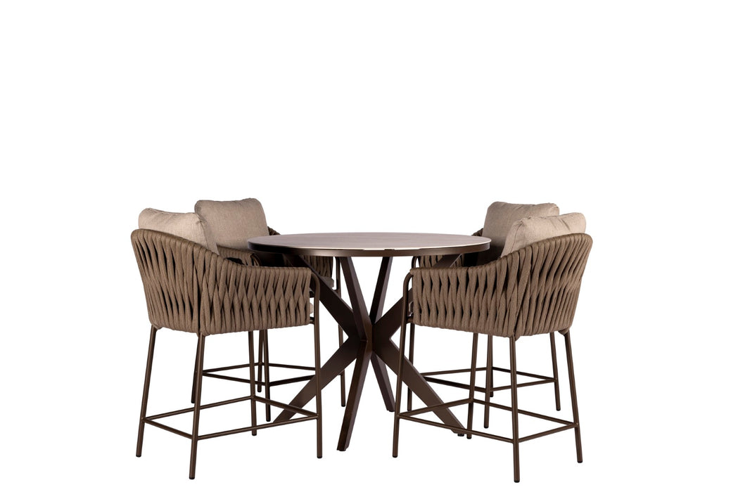 Hydra bronze high dining calma tafel bronze O120cm  Yoi