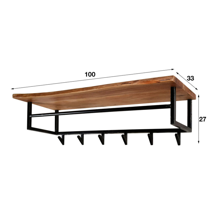Kapstok Edge roede en hoedenplank 6 haken