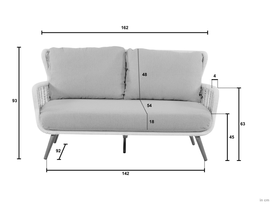 Key Largo Sofa 2zits afmetingen apple bee