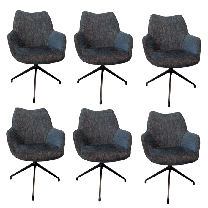 6 draaibare Kiq stoelen in Moss 45 - Bree’s New World