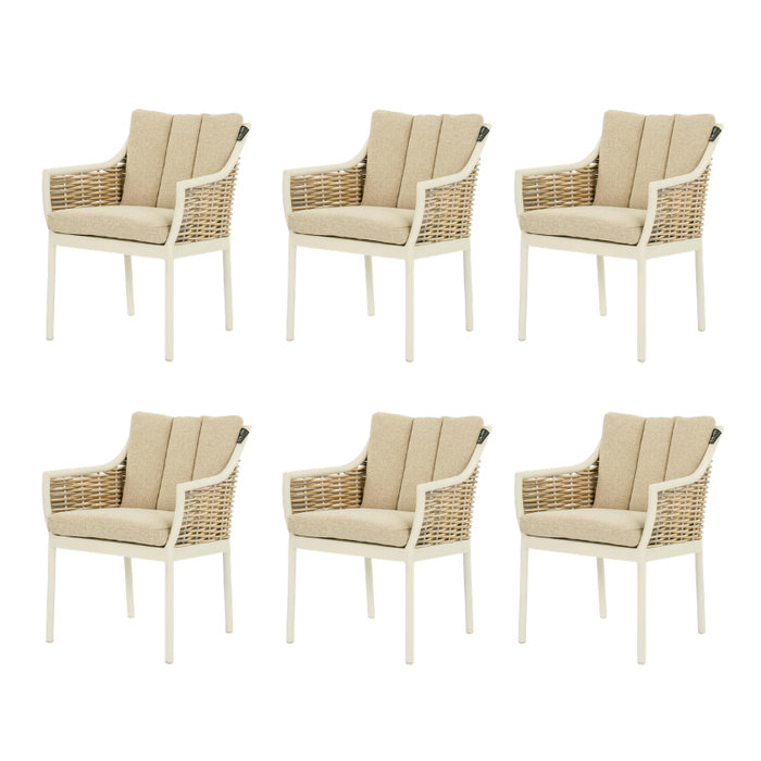 Milou set van 6 tuinstoelen Oyster - Applebee
