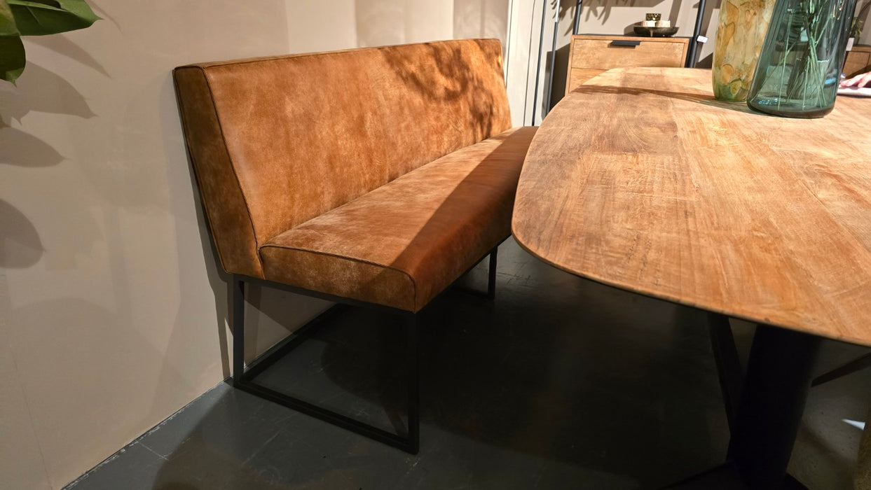 Lara eetbank cognac leer het anker showmodel