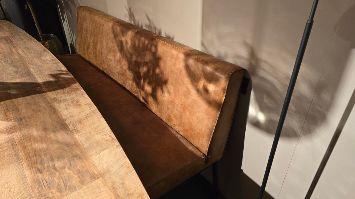 Lara leren eetkamerbank cognac het anker 