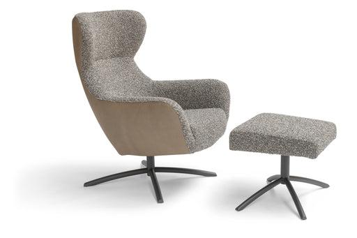 Layla draaifauteuil met voetenbank en kantelmechanisme bree's new world fauteuil woonkamer