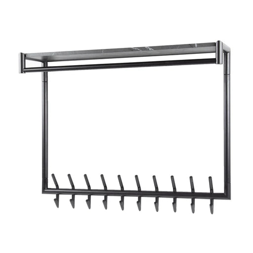 Luxe zwarte wand kapstok marmerlook