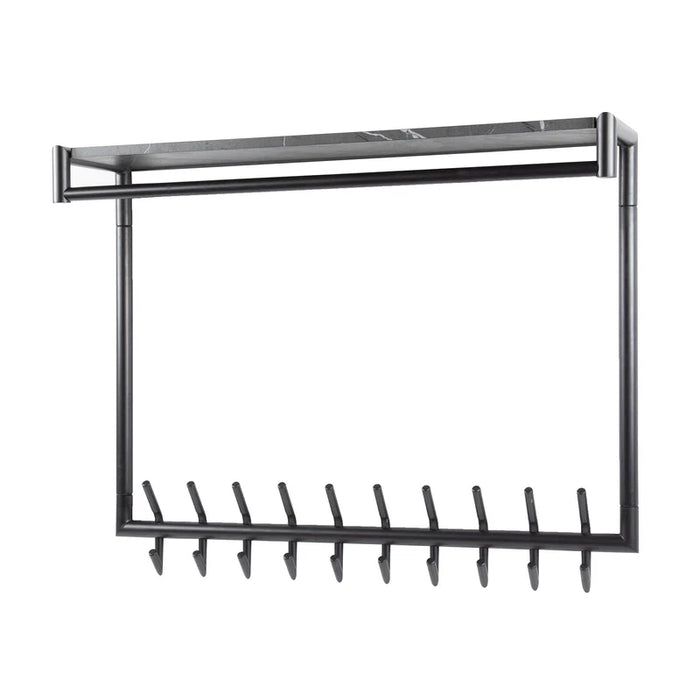 Luxe zwarte wand kapstok marmerlook