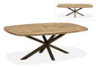 deens ovaal Mangohout uitschuifbare eettafel mito anodic brown frame