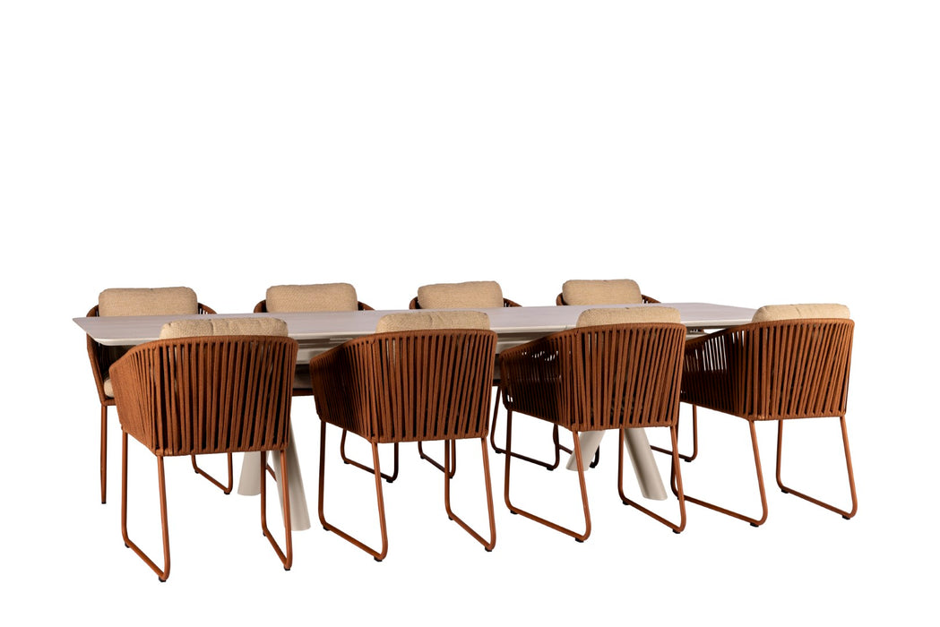 Maratea salix tuinset met Calera tuinstoel sienna yoi