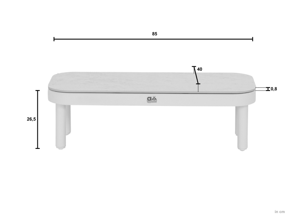 Salontafel Maui Applebee aluminium taupe/ keramiek