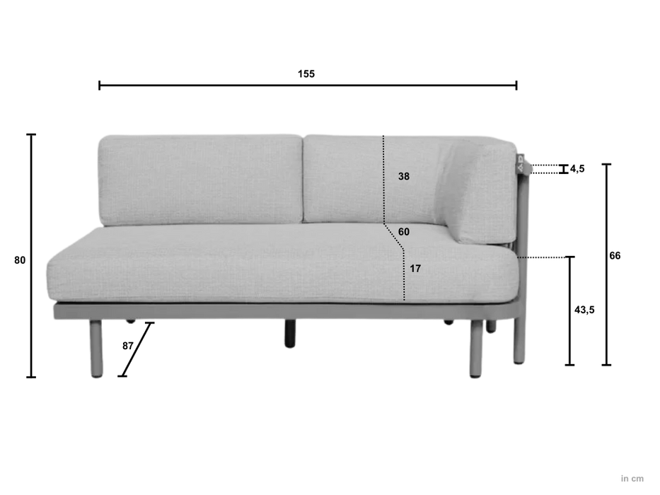 Maui sofa apple bee afmetingen