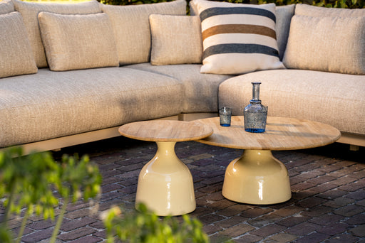 Mykonos lounge set june salontafel rond teak en keramiek 4 seasons outdoor