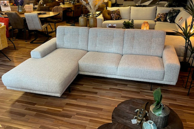 Gecapitonneerde retro hoekbank ‘Nienke’ met modulaire elementen stof Oasis
