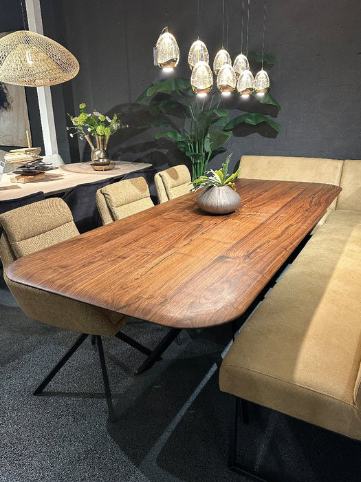 Massief noten eettafel deens ovaal 240 cm 