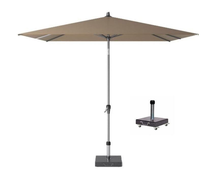 Platinum parasol Riva vierkant 250 x 250 cm taupe inclusief parasolvoet