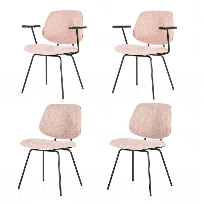 Eleonora Lynn roze eetkamerstoel – Showmodel aanbieding (set van 4)