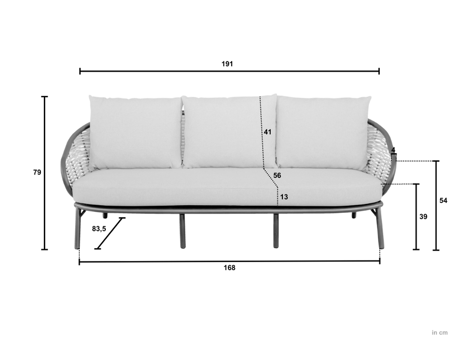 Pine Key 3 zits bank afmetingen apple bee