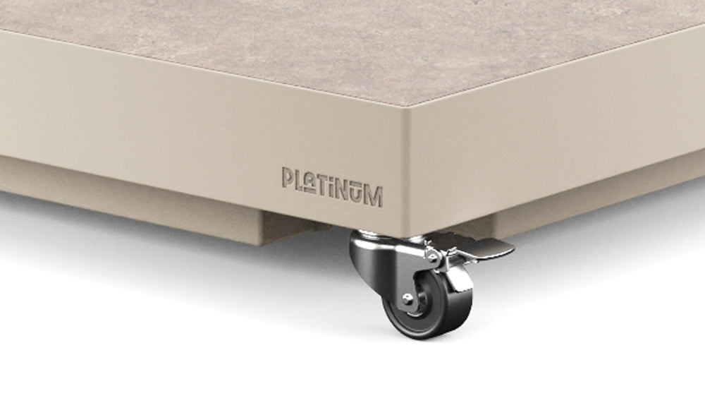 Platinum Parasol base met wiel ceramica 