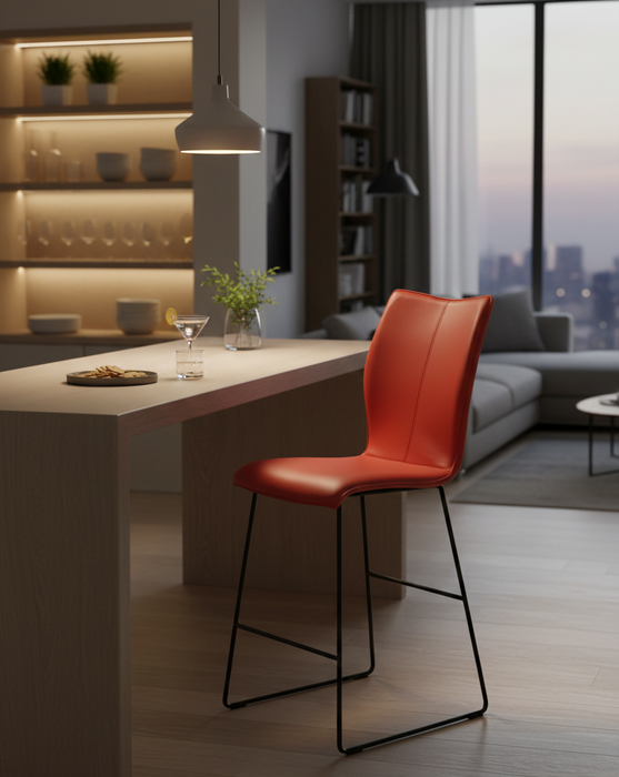 Rode barstoel ACE II-G met gazelle kuip bree's new world