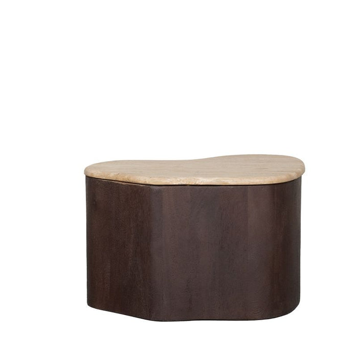 Salontafel 80 cm travertin achterkant