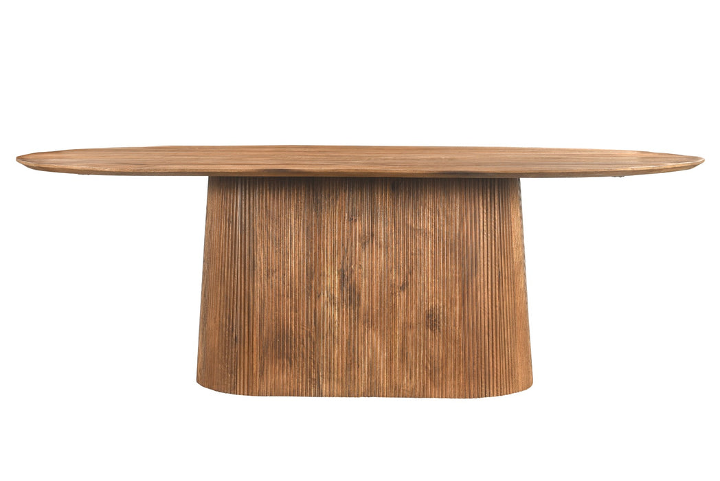 Salvator eettafel naturel mango hout 200 cm bij 110 cm. Of 230 cm bij 110 cm.