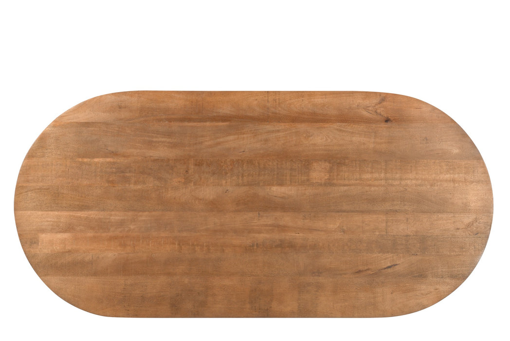 Salvator eettafel mangohout naturel kleur, blad ovaal