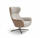 Bree's New World Layla luxe fauteuil met draaivoet en combinatie stof/leder