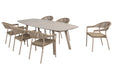 Sienna dining set Latte  Manolo barrel table 240x103cm Taste by 4 seasons