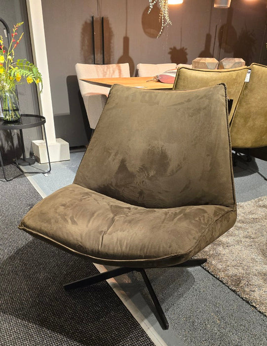 Smile Cartel Living draaifauteuil in velvet groen showmodel