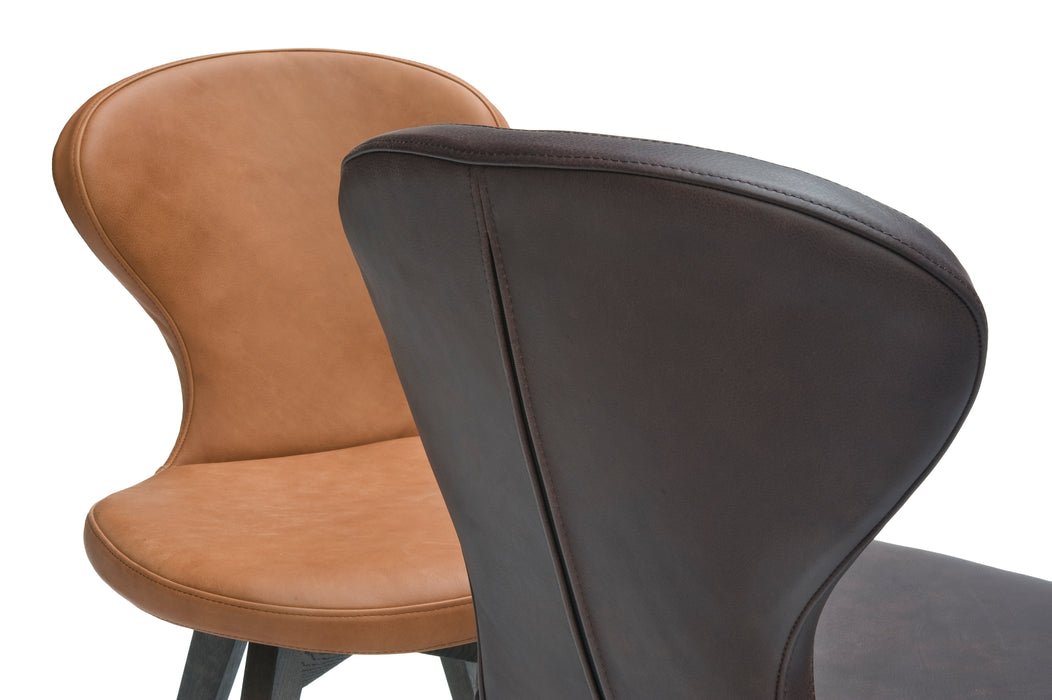 Spin R organische eetkamerstoel in leder bree's new world