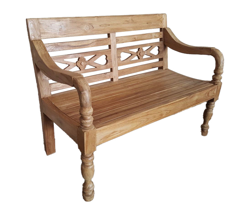 Teakhouten stationsbank voor buiten | 120-150-200 cm
