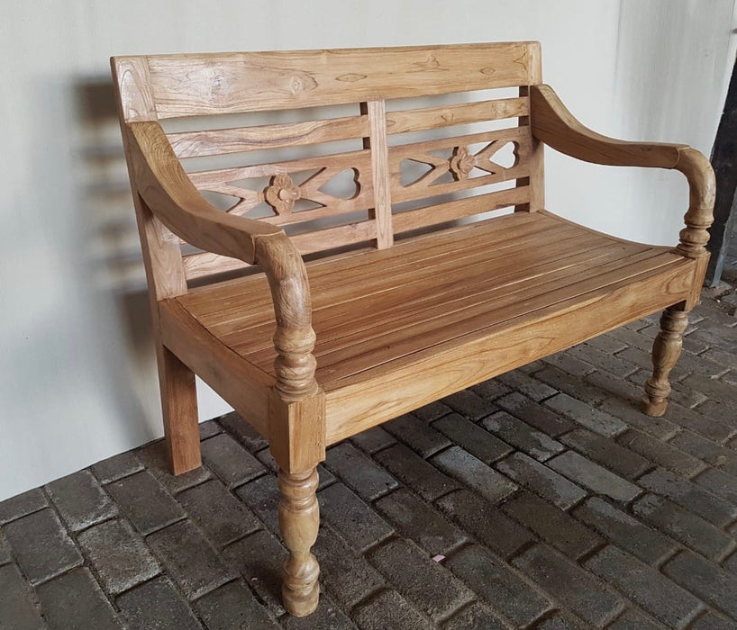 Teakhouten stationsbank voor buiten | 120-150-200 cm