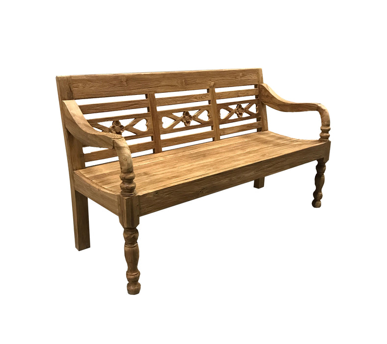 Teakhouten stationsbank voor buiten | 120-150-200 cm