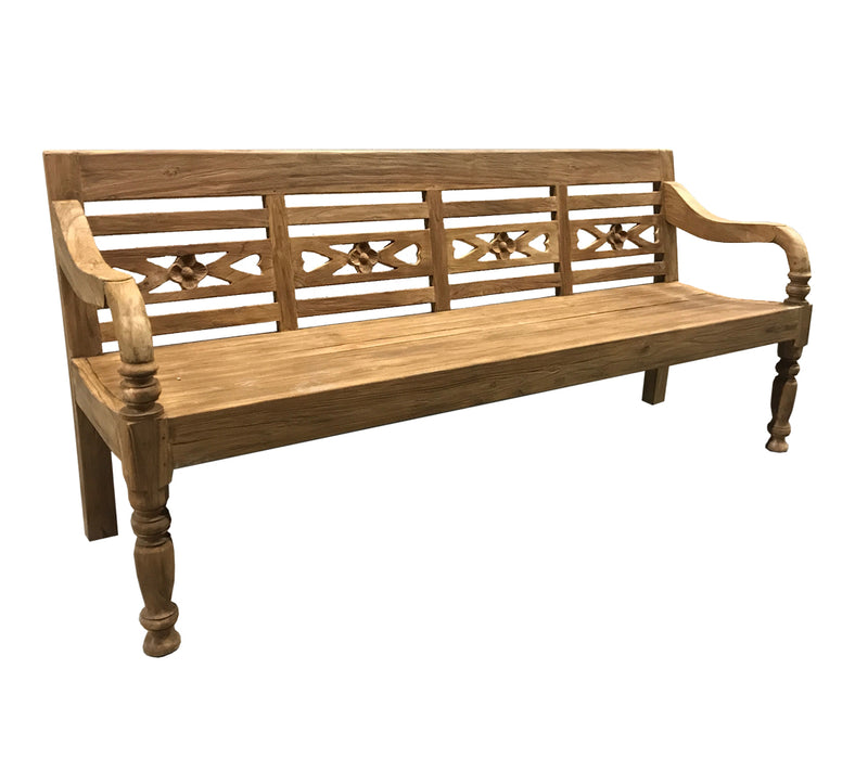 Teakhouten stationsbank voor buiten | 120-150-200 cm
