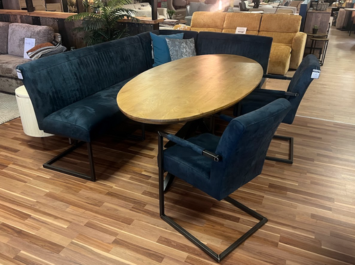 Todd-eetkamerbank-2-stoelen-sledepoot-swingframe-industrieel-suede-blauw-utrecht-sale-uitverkoop