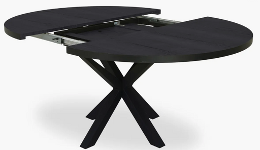 isla tafel uitgeklapt zwarte uitschuifbare eettafel hout