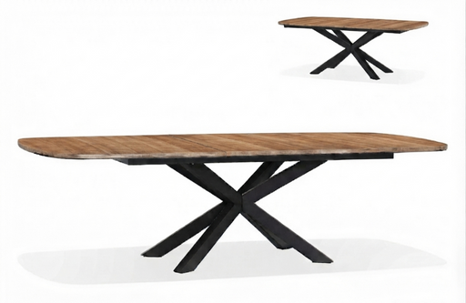 Uitschuifbare eettafel finn lamulux old teak