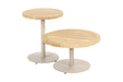 Volta coffeetables 60cm 45 sidetable-Latte salontafel coffeetable hout teak licht beige poot rond buitentafel tuintafel 4seasonsoutdoor