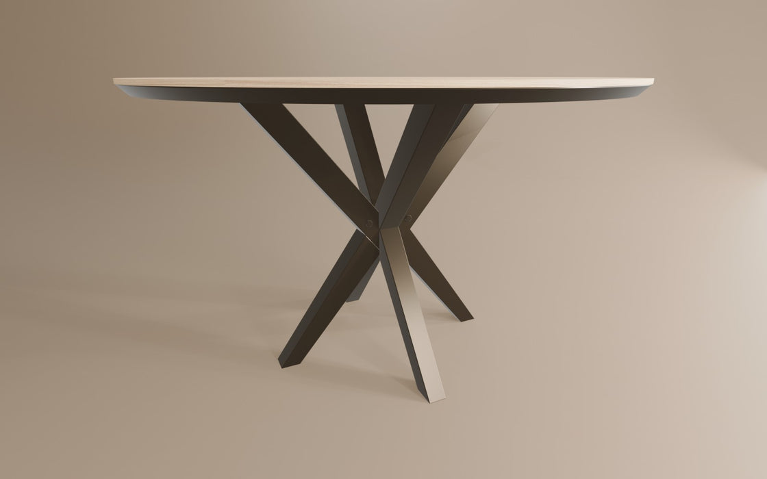 blond oak lamulux tafel rond in anodic brown vince