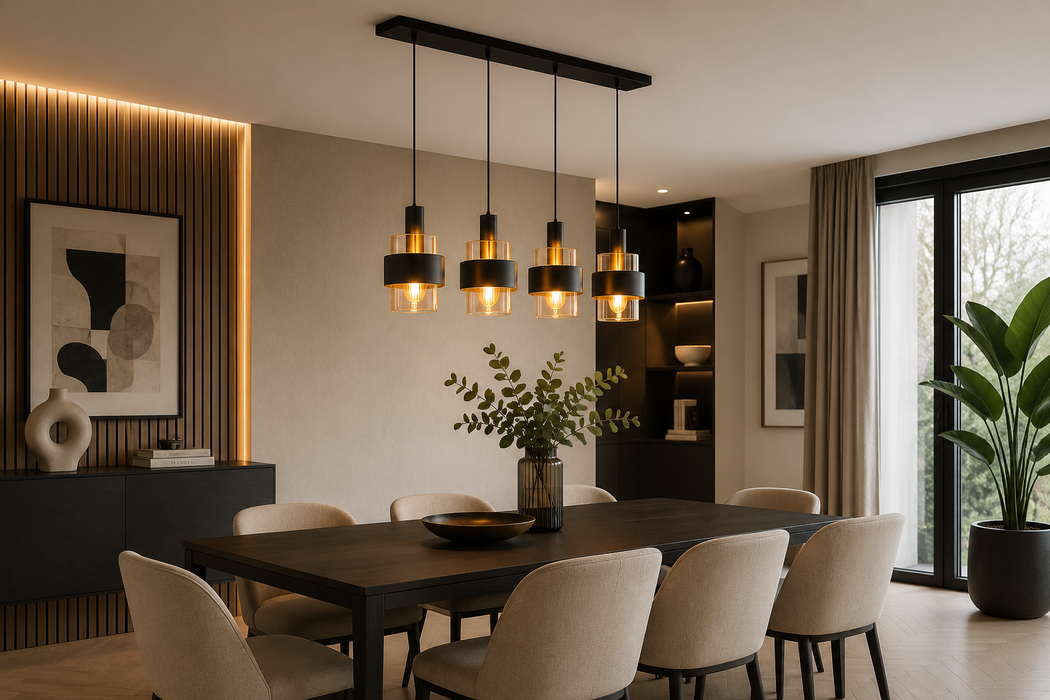 bronze hanglamp marrone 4 lichts