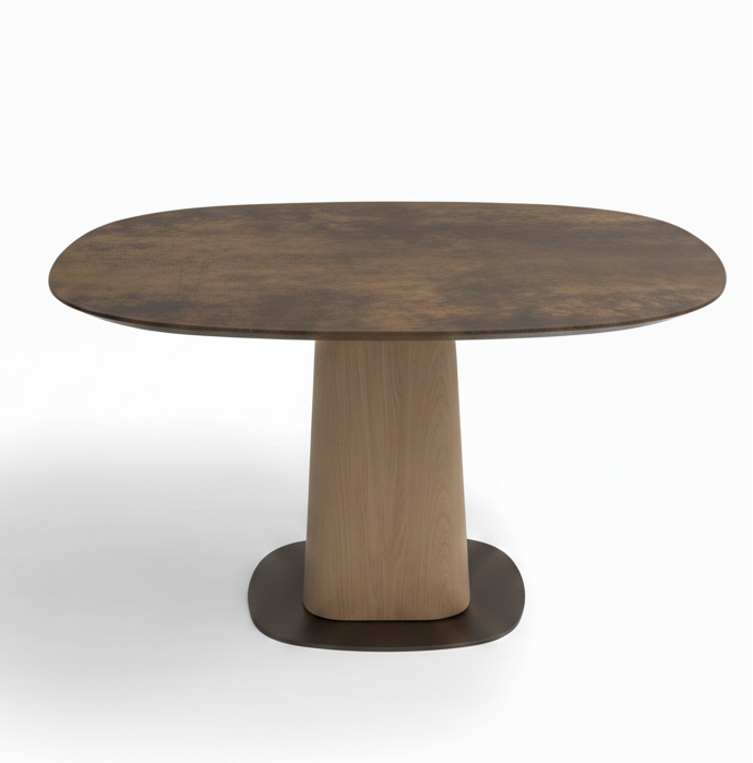 bronze vierkante eettafel storq bree's new world vier persoons eettafel HPL Plastica brons