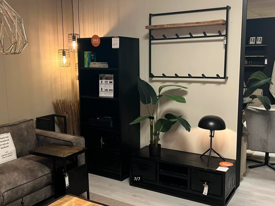 Tv-meubel chili - Zwart mango hout - van LABEL51 - 120x45x40 cm - Showmodelaanbieding