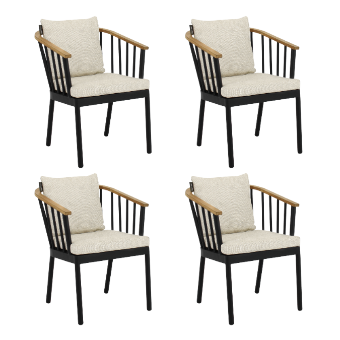 condor tuinstoel zwart set 4 apple bee