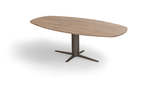 deens ovale eettafel massief eiken Thor centrale poot anodic brown bree's new world