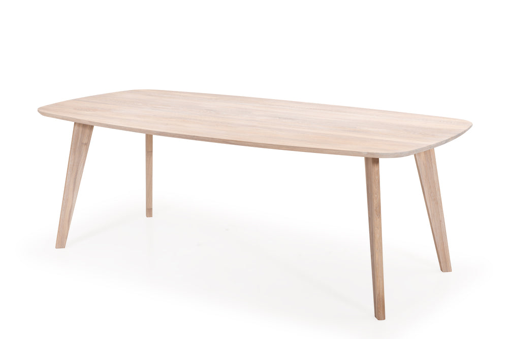 deens ovale eettafel op 4 poten geschuurd eiken