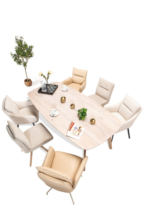 deens ovale eettafel op 4 poten geschuurd eiken mira